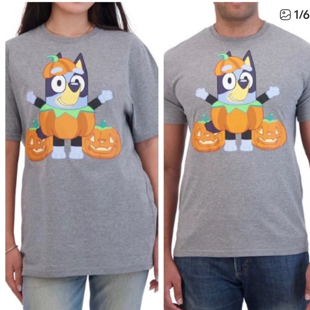 Bluey Adult Halloween Glow In The Dark Short Sleeve T-Shirt Halloween Tee